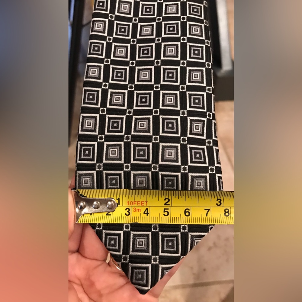 DAVVERO BENINO 100% POLYESTER PRINT TIE & CHRISTIAN AUJARD PARIS GEOMETRIC TIE - Picture 11 of 14